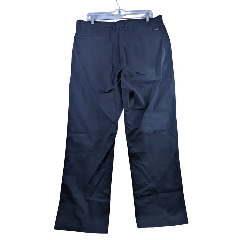 Dickies Navy Blue Chino Mens 36x28 Casual Workwear‎ Pants Straight Relaxed Fit